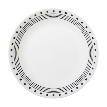 Corelle Corelle Livingware Black/White Glass City Block Dinner Plate 10-1/4 in. D 1 pk 1074212